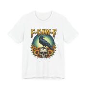 F-Caw-F Crow Skull Sunflower T-Shirt in White