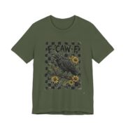 F-Caw-F Gothic Crow Wildflower T-Shirt in Military Green