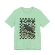 F-Caw-F Gothic Crow Wildflower T-Shirt in Mint