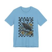 F-Caw-F Gothic Crow Wildflower T-Shirt in Ocean Blue