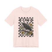 F-Caw-F Gothic Crow Wildflower T-Shirt in Soft Pink