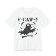 F-Caw-F Wide Eyed Crow Funny T-Shirt in White