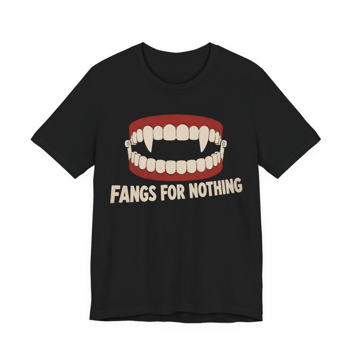 Fangs For Nothing Shirt - Funny Halloween Tee Black Fangs For Nothing Shirt - Funny Halloween Tee in Black
