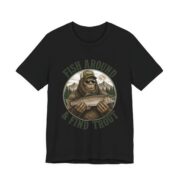 Fish Around And Find Trout Funny Fishing T-Shirt in Black