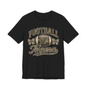 Football Mama T-Shirt – Vintage Camo Football Mom Tee in Black