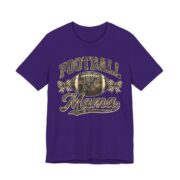 Football Mama T-Shirt – Vintage Camo Football Mom Tee in Team Purple