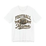Football Mama T-Shirt – Vintage Camo Football Mom Tee in White