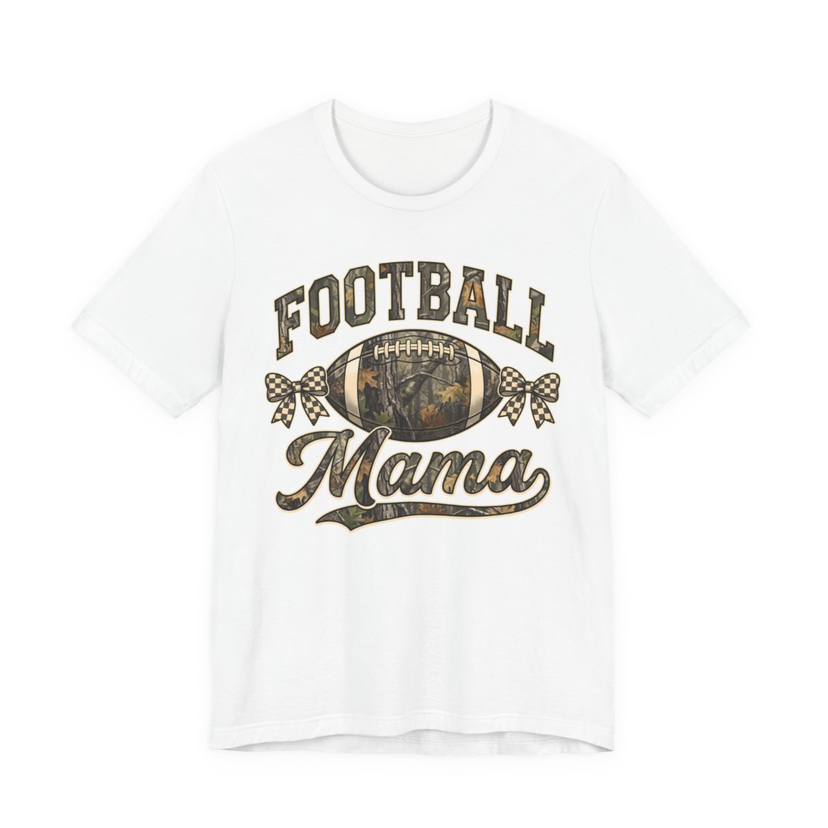 Football Mama T-Shirt – Vintage Camo Football Mom Tee in White