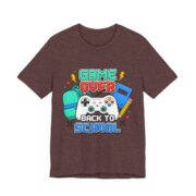 Game Over Back To School Controller T-Shirt in Heather Maroon