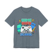 Game Over Back To School Controller T-Shirt in Heather Slate
