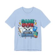 Game Over Back To School Gamer T-Shirt in Baby Blue