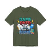 Game Over Back To School Gamer T-Shirt in Military Green