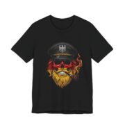 German Flag Beard Skull Sailor T-Shirt in Black