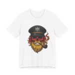 German Flag Beard Skull Sailor T-Shirt in White