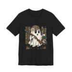 Ghost Duck Hunter Funny Halloween T-Shirt in Black