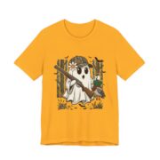 Ghost Duck Hunter Funny Halloween T-Shirt in Gold
