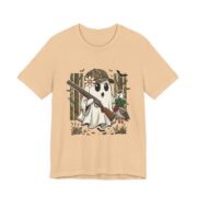 Ghost Duck Hunter Funny Halloween T-Shirt in Sand Dune