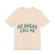 Go Ahead Call HR Green Varsity T-Shirt in Soft Cream