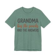 Grandma Has The Snacks And The Answers Shirt - Grandma Gift in Heather Dusty Blue