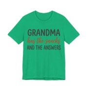 Grandma Has The Snacks And The Answers Shirt - Grandma Gift in Heather Kelly