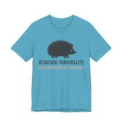 Hedgehog Personality Marshmallow Interior Shirt - Cute Tee in Heather Aqua