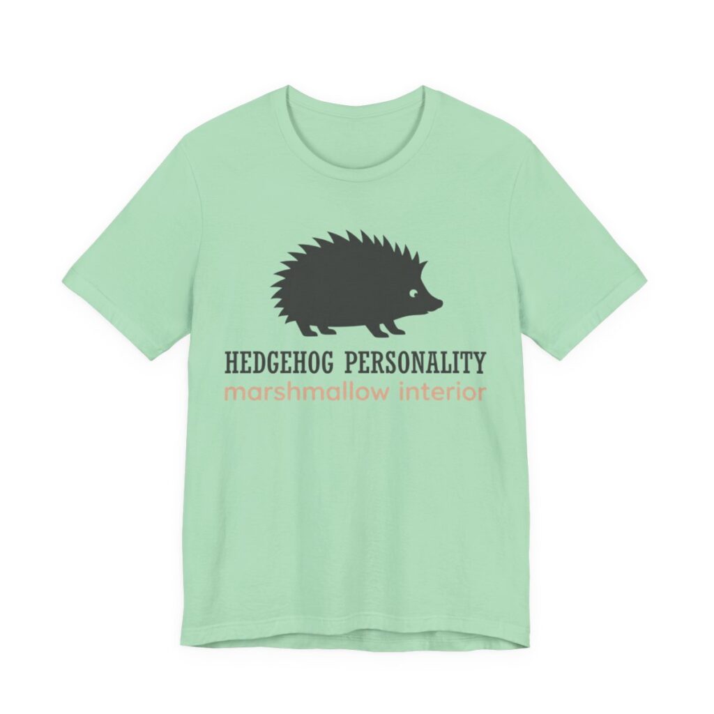 Hedgehog Personality Marshmallow Interior Shirt - Cute Tee in Mint
