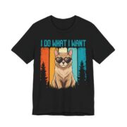 I Do What I Want Cat Sunglasses T-Shirt in Black