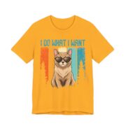 I Do What I Want Cat Sunglasses T-Shirt in Gold