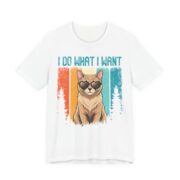 I Do What I Want Cat Sunglasses T-Shirt in White