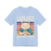 I Like Cats And Coffee And Maybe 3 People T-Shirt in Baby Blue