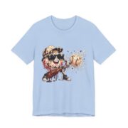 Ice Cream Mascot Tee – Drippy Sundae Cartoon Graphic T‑Shirt in Baby Blue