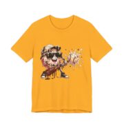 Ice Cream Mascot Tee – Drippy Sundae Cartoon Graphic T‑Shirt in Gold
