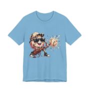 Ice Cream Mascot Tee – Drippy Sundae Cartoon Graphic T‑Shirt in Ocean Blue