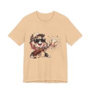 Ice Cream Mascot Tee – Drippy Sundae Cartoon Graphic T‑Shirt in Sand Dune