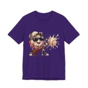 Ice Cream Mascot Tee – Drippy Sundae Cartoon Graphic T‑Shirt in Team Purple