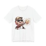 Ice Cream Mascot Tee – Drippy Sundae Cartoon Graphic T‑Shirt in White