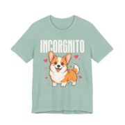 Incorgnito Funny Corgi Pun T-Shirt in Dusty Blue