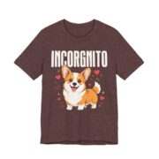 Incorgnito Funny Corgi Pun T-Shirt in Heather Maroon