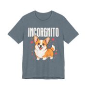 Incorgnito Funny Corgi Pun T-Shirt in Heather Slate