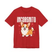 Incorgnito Funny Corgi Pun T-Shirt in Red
