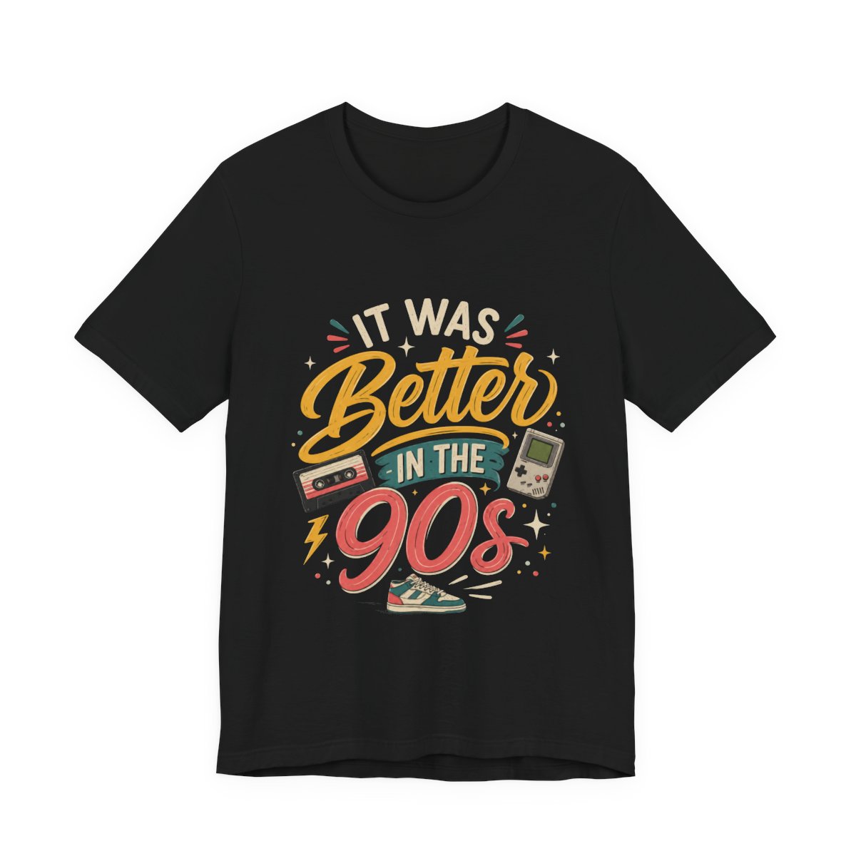 It Was Better In The 90s Retro T-Shirt in Black