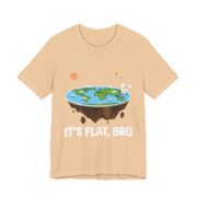 It’s Flat Bro Funny Flat Earth T-Shirt in Sand Dune