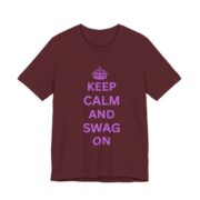 Keep Calm And Swag On Crown T-Shirt in Maroon