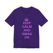 Keep Calm And Swag On Crown T-Shirt in Team Purple