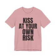 Kiss At Your Own Risk Tee — Bold Statement Graphic T-Shirt in Orchid
