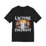 Lactose Tolerant Funny Cow And Milk T-Shirt in Black