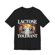 Lactose Tolerant Funny Cow And Milk T-Shirt in Black
