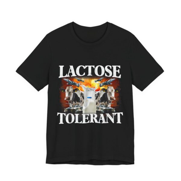Lactose Tolerant Funny Cow And Milk T-Shirt in Black