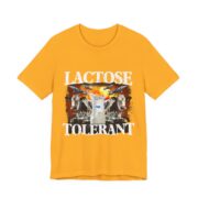Lactose Tolerant Funny Cow And Milk T-Shirt in Gold