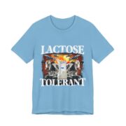 Lactose Tolerant Funny Cow And Milk T-Shirt in Ocean Blue